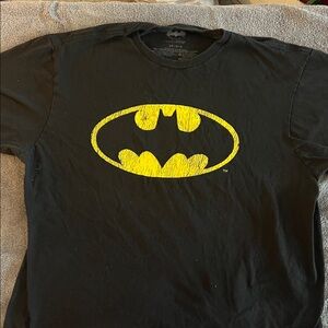 Batman Black Short Sleeve Tee with Yellow Bat Logo